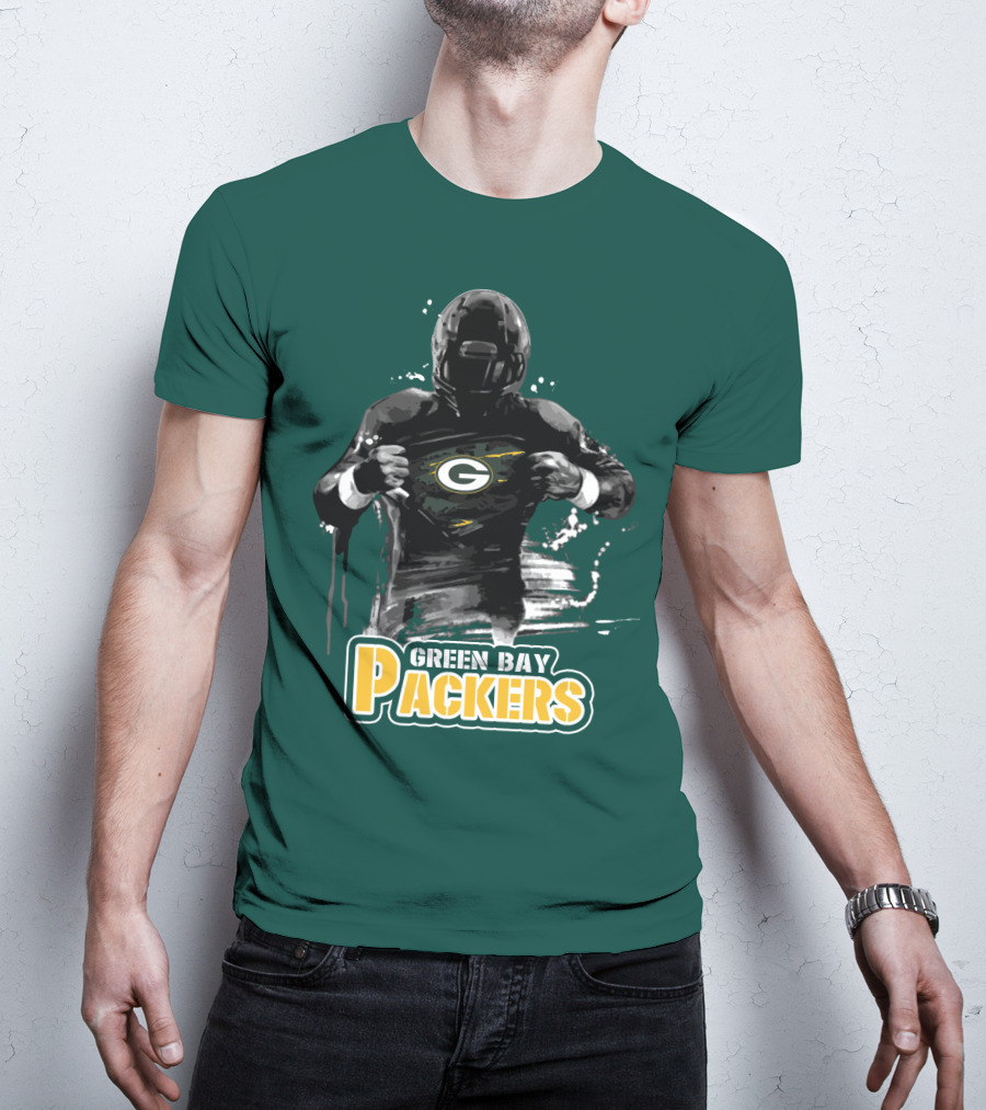 Green Bay Packers Superhero Football Player Iconic Team T-Shirt