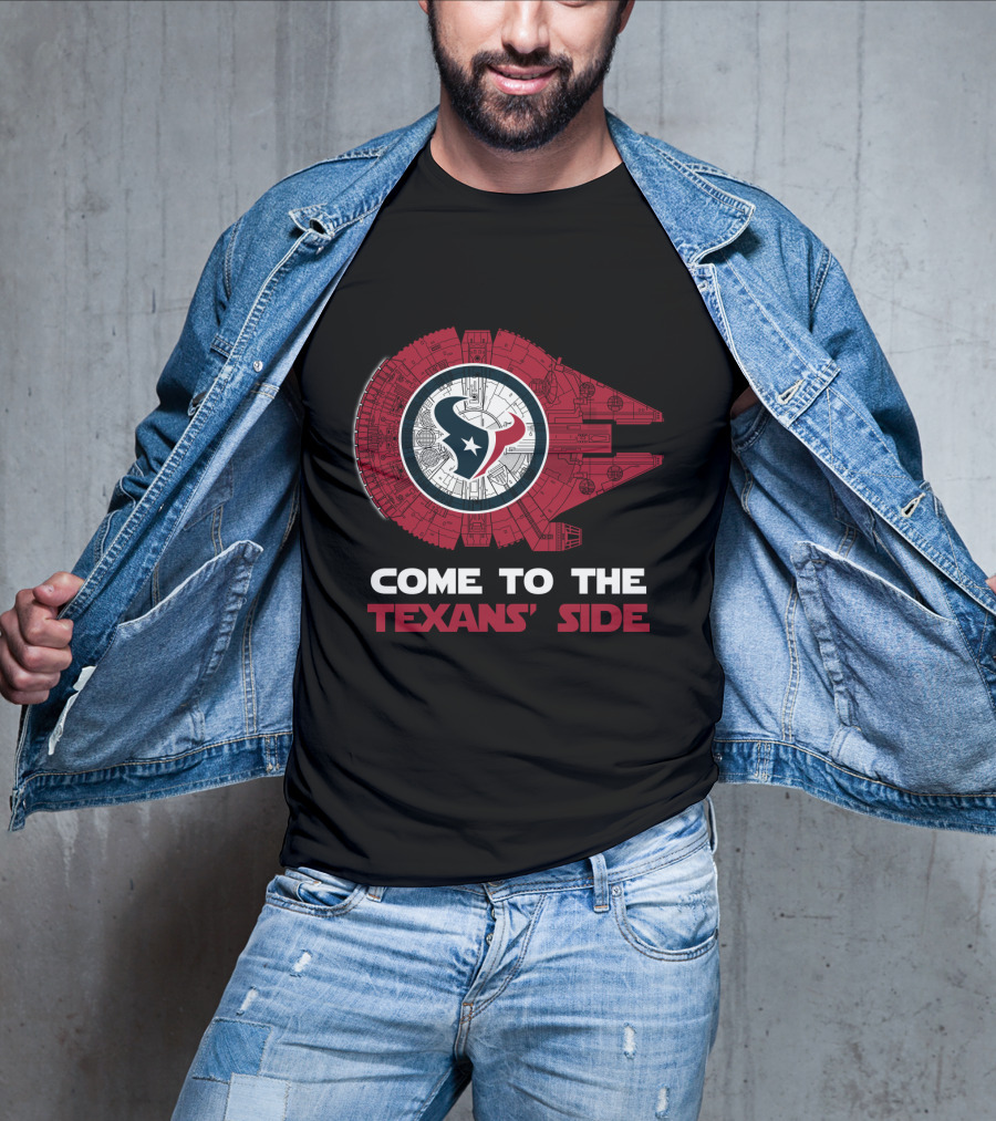 Come To The Texans' Side Houston Texans Millennium Falcon T-Shirt