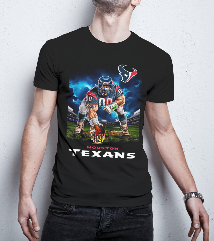 Houston Texans Football 3 Point Stance Nfl Stadium Team Spirit T-Shirt
