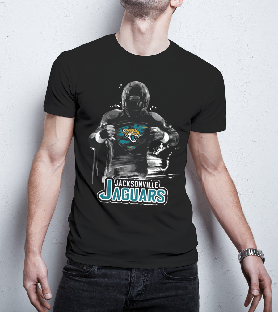Jacksonville Jaguars Nfl Football Player In Action T-Shirt