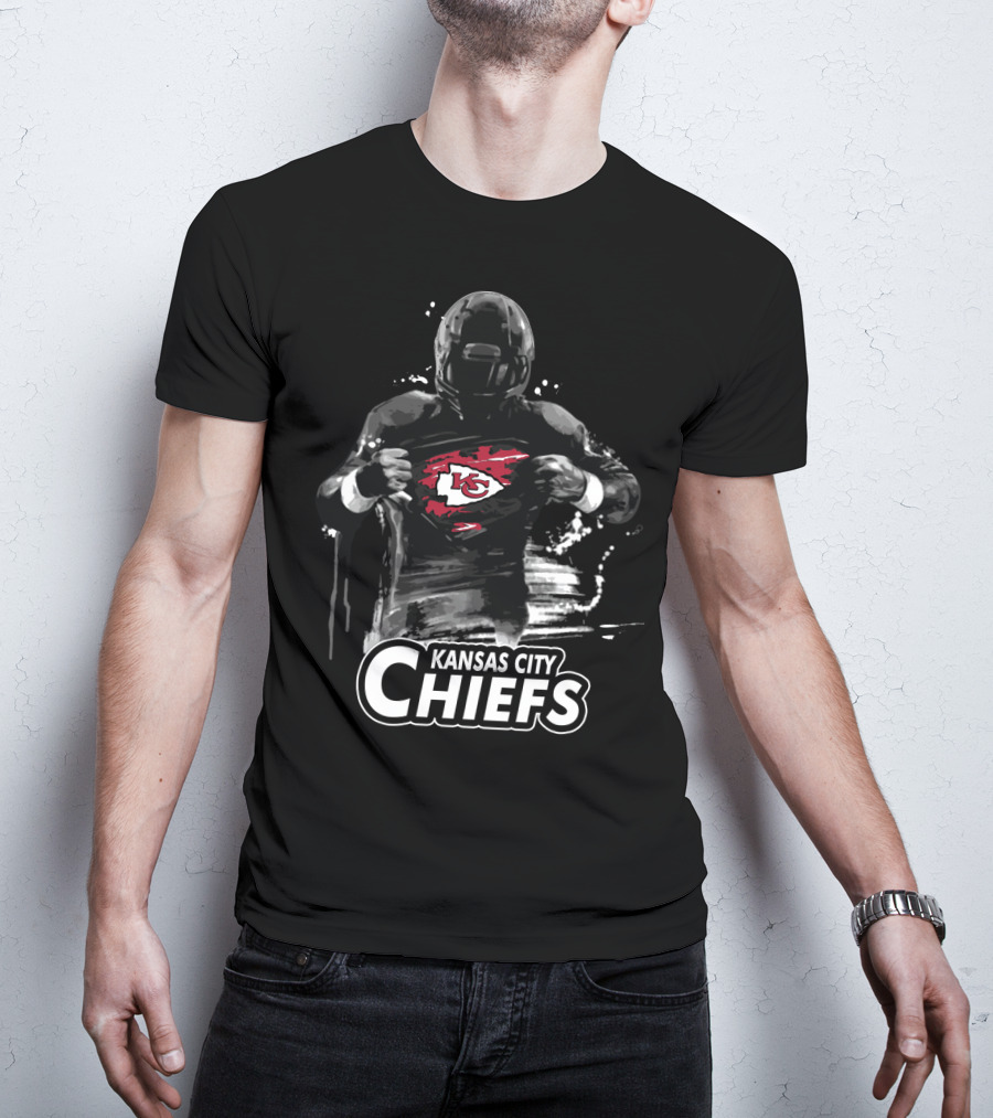 Kansas City Chiefs Football Player Kc Logo Print T-Shirt