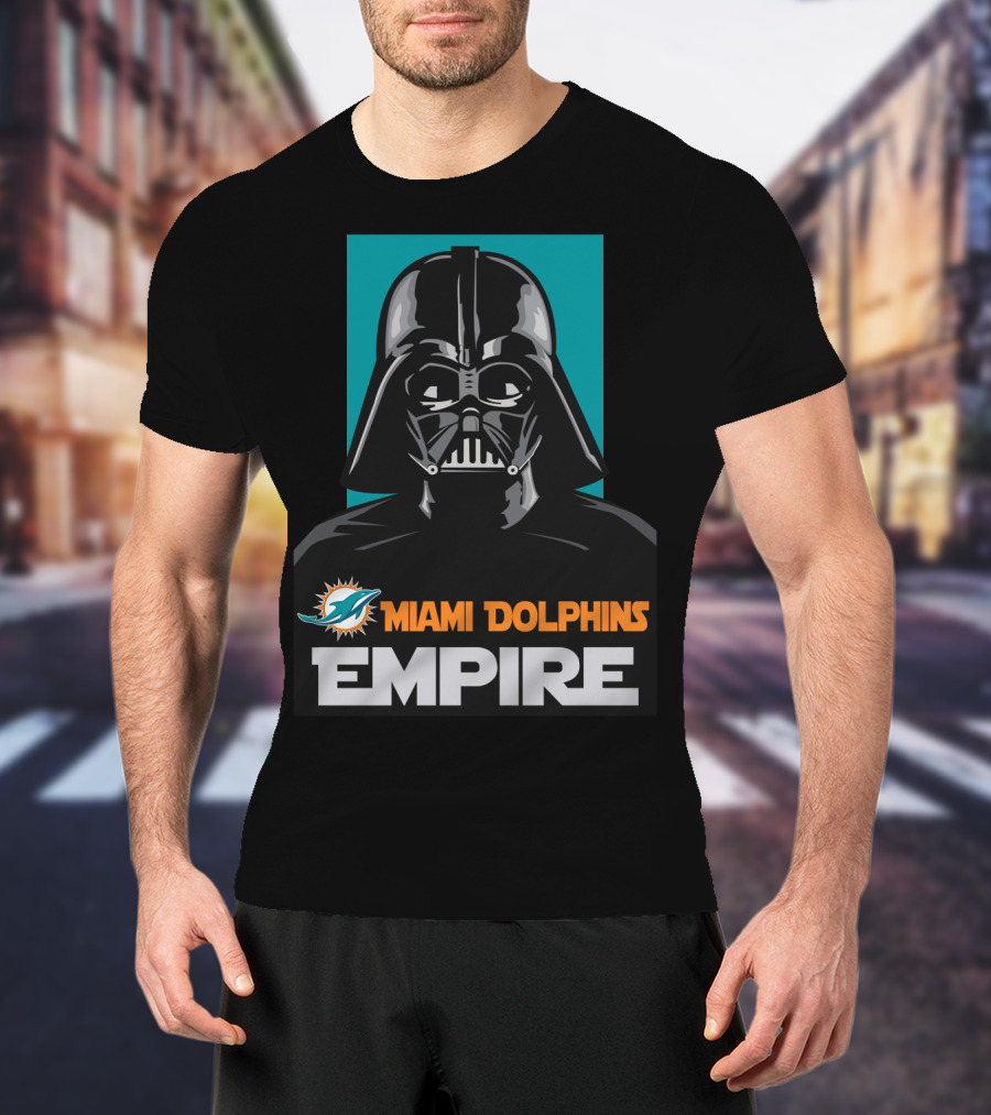 Miami Dolphins Empire Darth Vader Star Wars Crossover T-Shirt