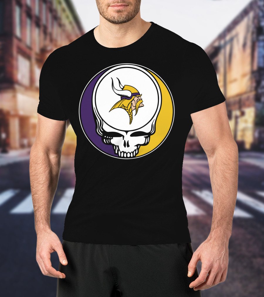 GRATEFUL DEAD Vikings Logo Skull Helmet T-Shirt