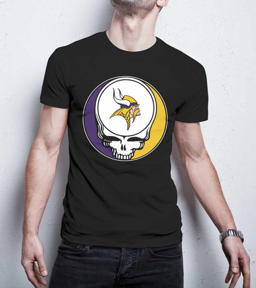 GRATEFUL DEAD Vikings Logo Skull Helmet T-Shirt