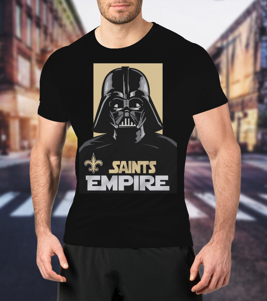 New Orleans Saints Empire Darth Vader Iconic Crossover Football T-Shirt