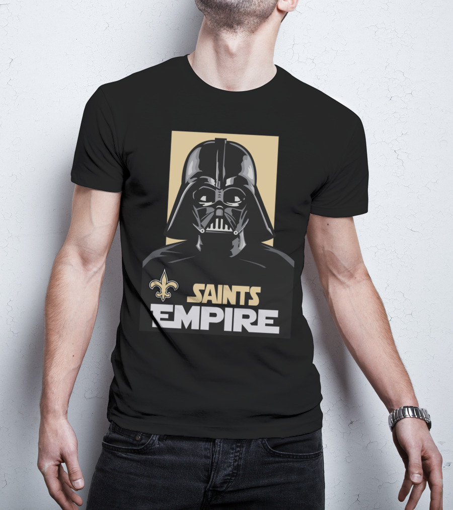 New Orleans Saints Empire Darth Vader Iconic Crossover Football T-Shirt