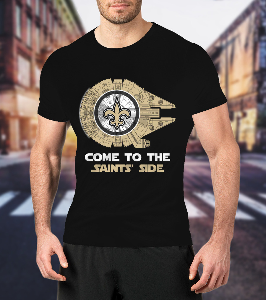 New Orleans Saints Come To The Saints' Side Millennium Falcon T-Shirt