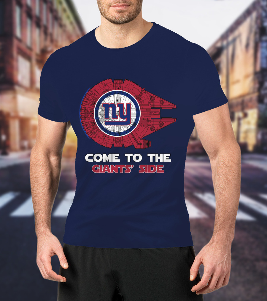 Come To The Giants' Side New York Giants Millennium Falcon T-Shirt