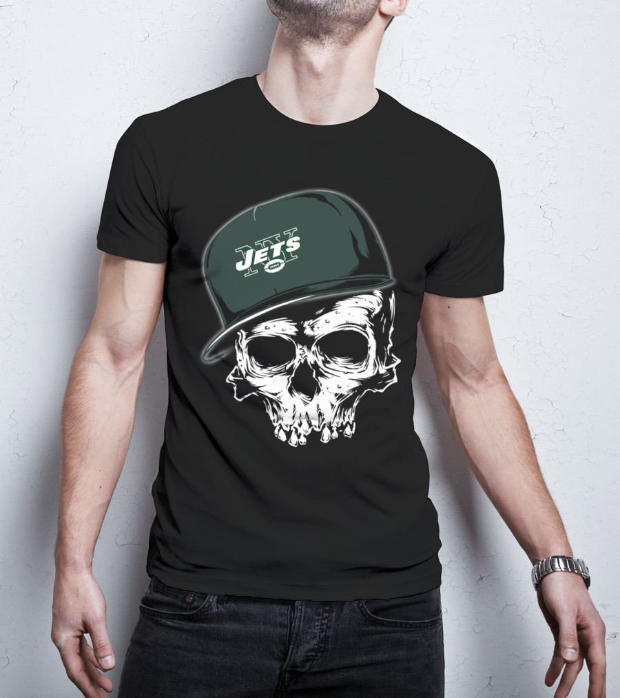 New York Jets Skull With Cap T-Shirt
