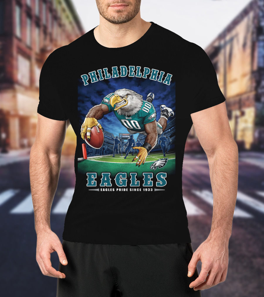 Philadelphia Eagles Pride Since 1933 End Zone Touchdown T-Shirt