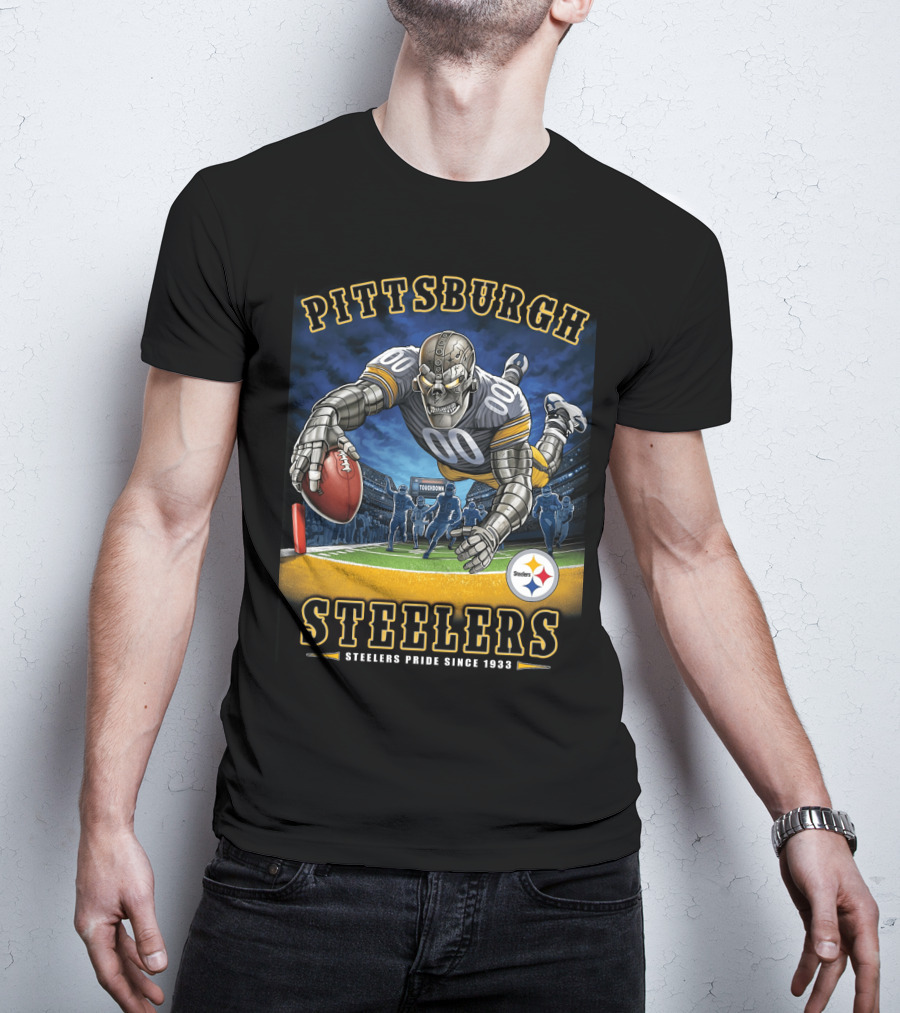 Pittsburgh Steelers Pride Since 1933 End Zone Action T-Shirt
