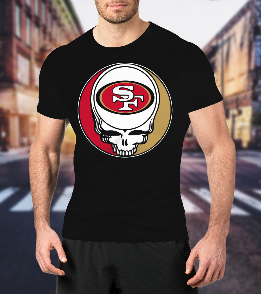 Grateful Dead San Francisco 49ers Skull Logo Combination T-Shirt