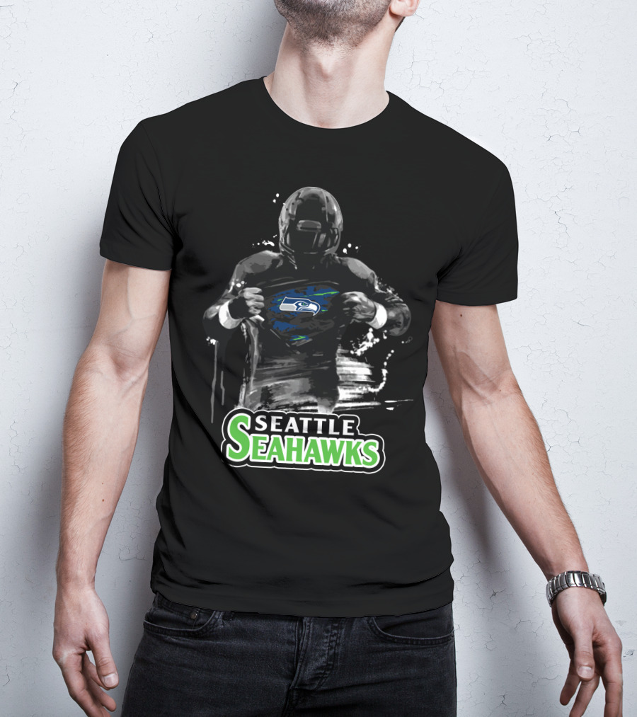 Seattle Seahawks Football Fan Heroic Logo Reveal T-Shirt
