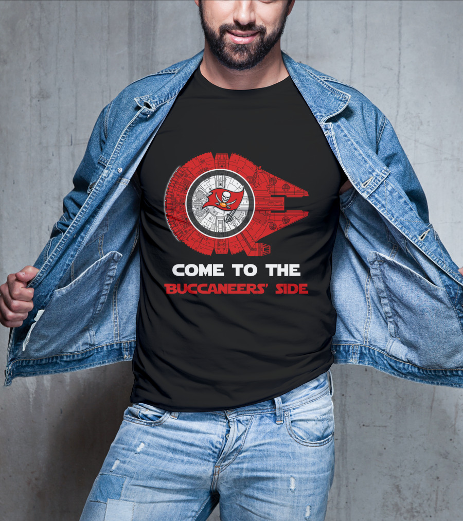 Come To The Buccaneers' Side - Tampa Bay Buccaneers Millennium Falcon T-Shirt