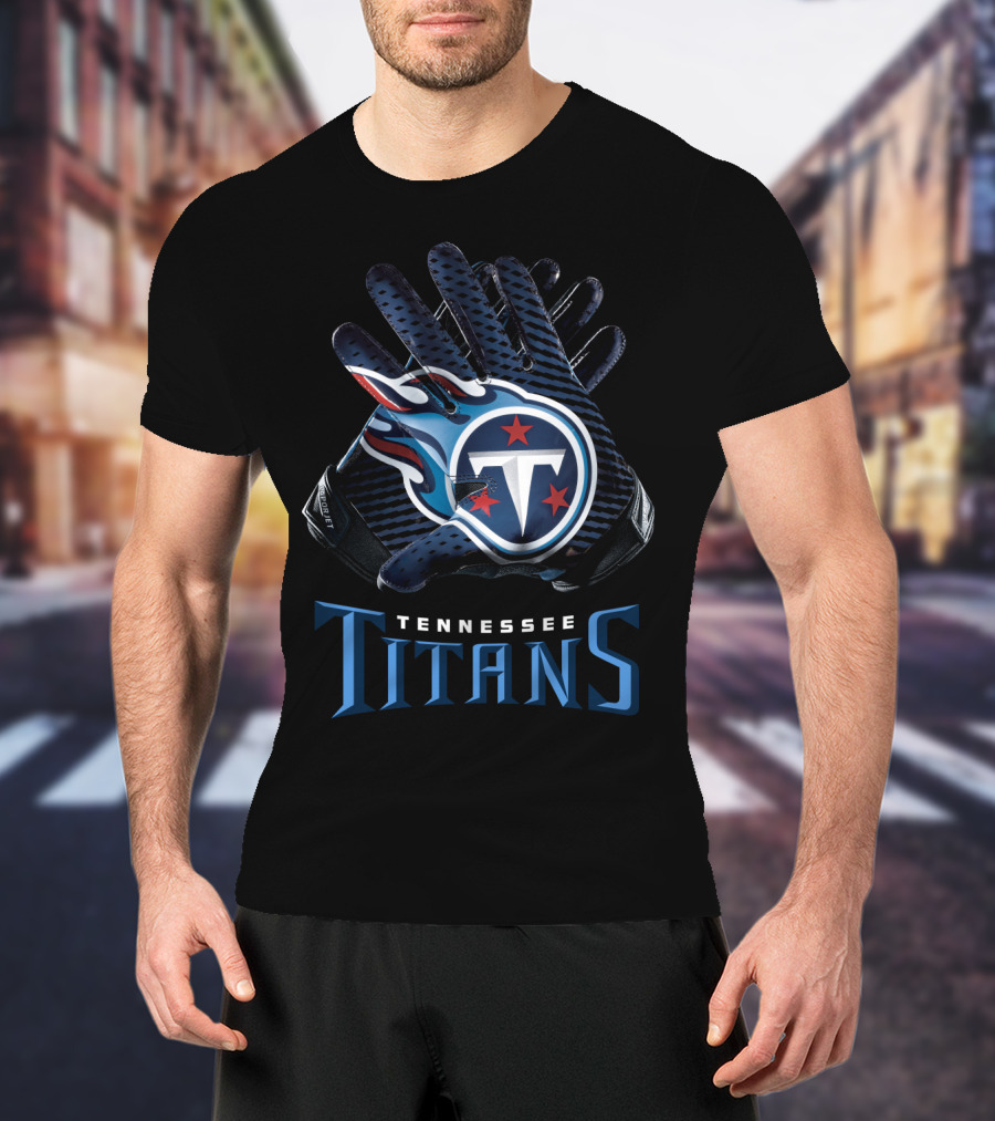 Tennessee Titans Nfl Gloves Team Logo Football Fan Gear T-Shirt