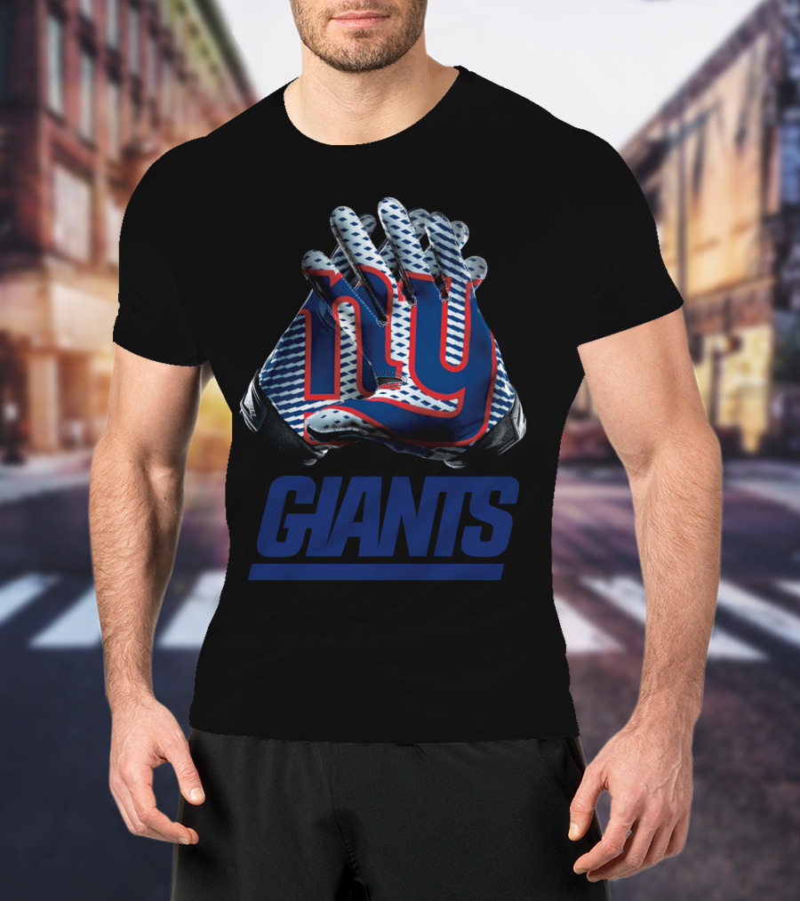 New York Giants Ny Logo Nfl Gloves T-Shirt
