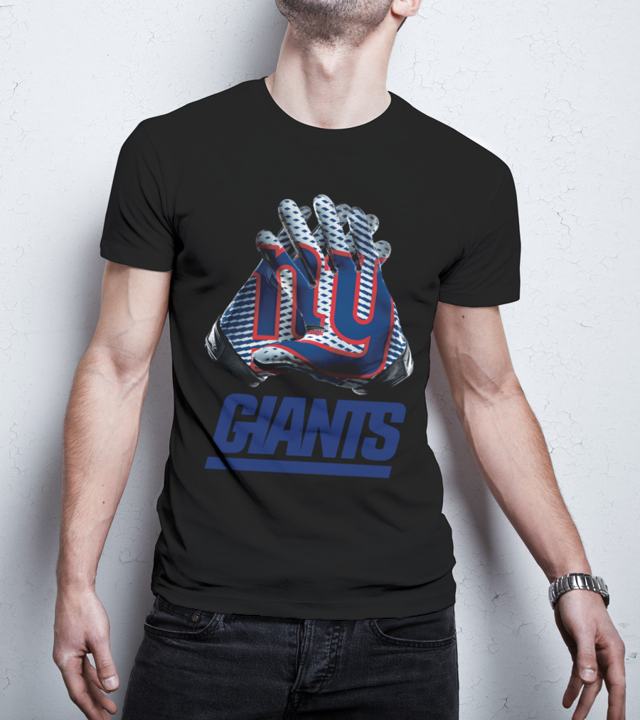 New York Giants Ny Logo Nfl Gloves T-Shirt
