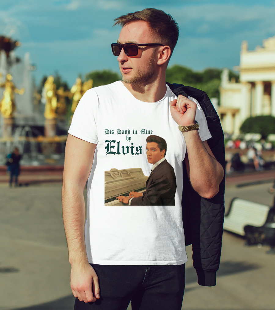 His Hand In Mine By Elvis At Piano T-Shirt