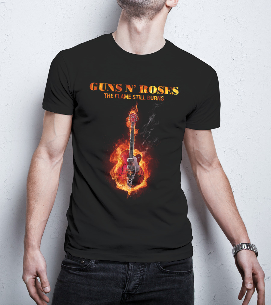 Guns N' Roses The Flame Still Burns Guitar Fire T-Shirt