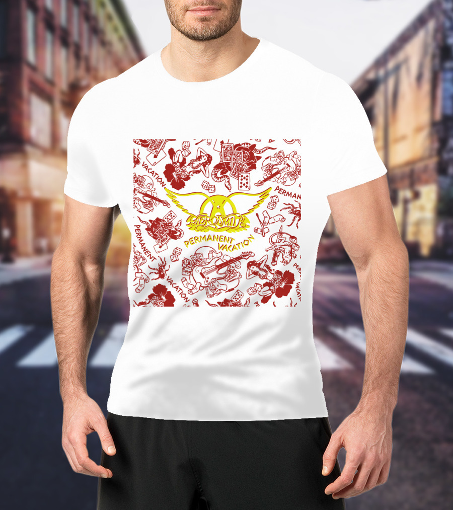 Aerosmith Permanent Vacation Album Art ARSM 06 T-Shirt