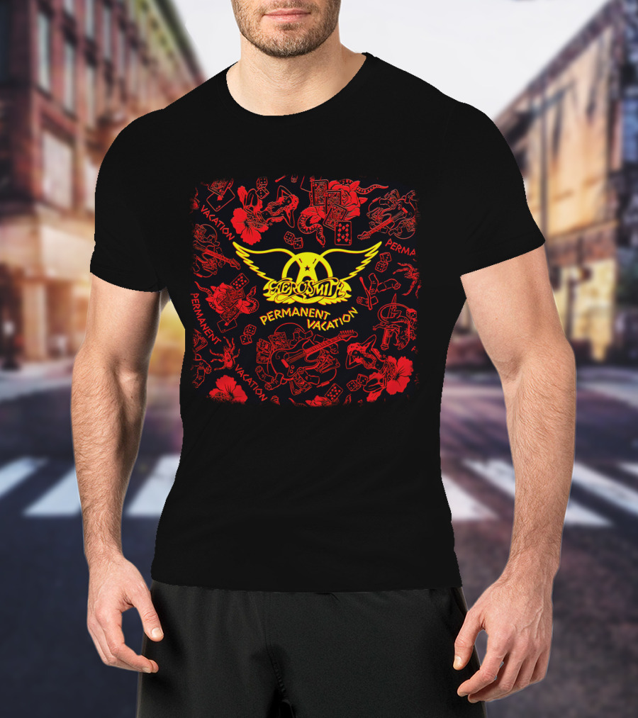 Aerosmith Permanent Vacation Album Art T-Shirt