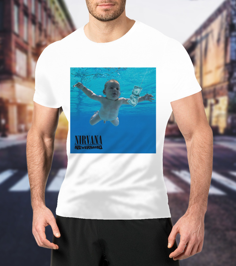 Nirvana Nevermind Album Cover Baby In Pool With Dollar Bill T-Shirt