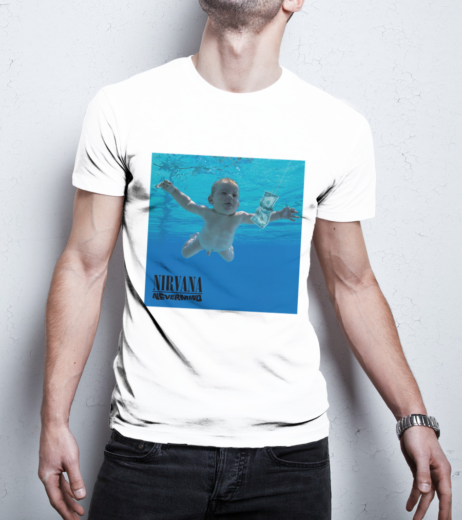 Nirvana Nevermind Album Cover Baby In Pool With Dollar Bill T-Shirt