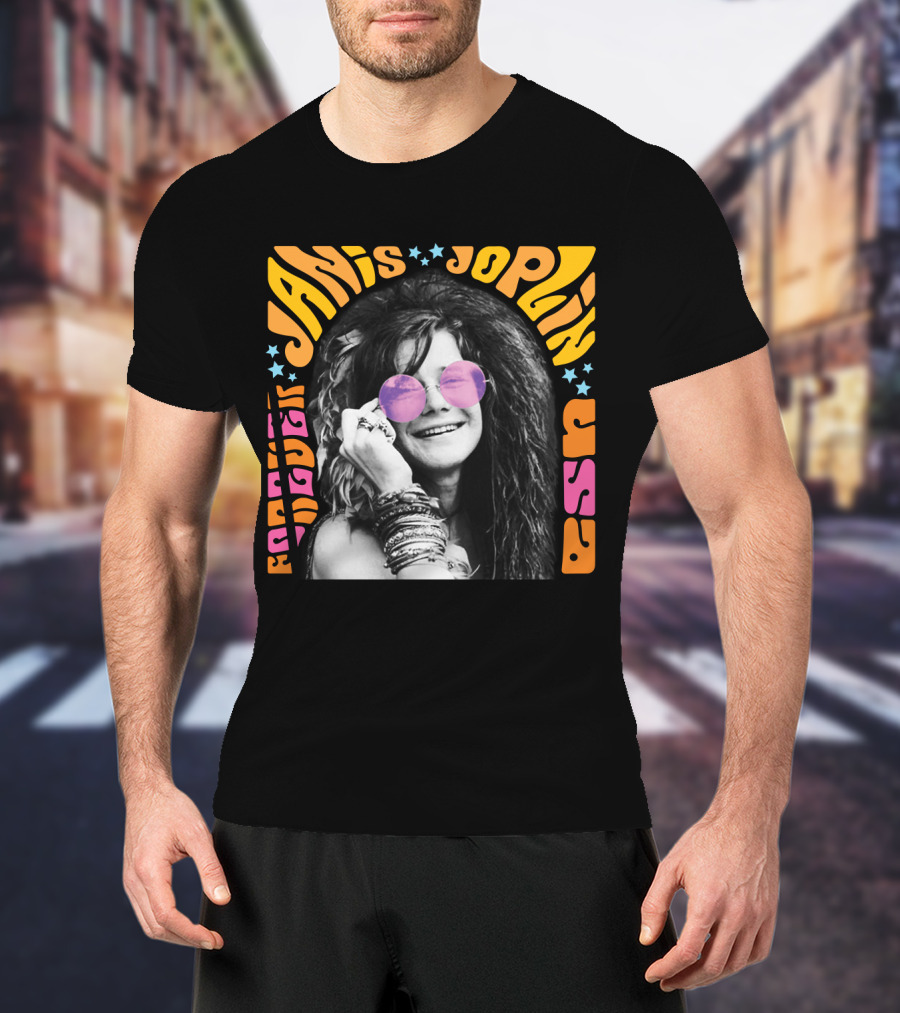 Janis Joplin Forever USA JNJL 09 Postage Stamp T-Shirt