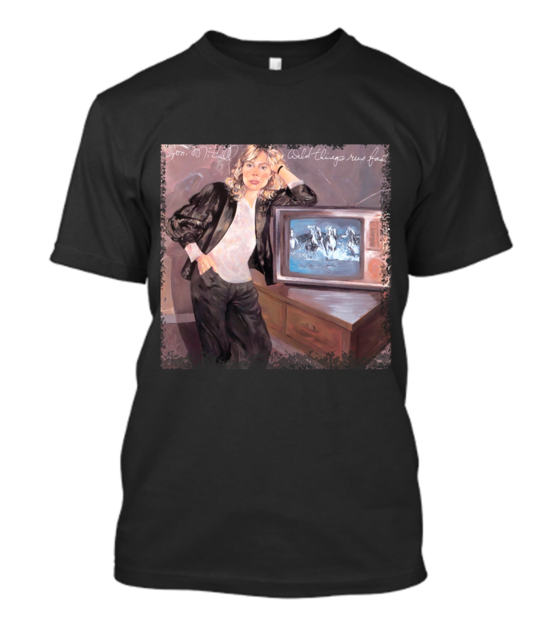 Joni Mitchell Wild Things Run Fast Album Cover T-Shirt