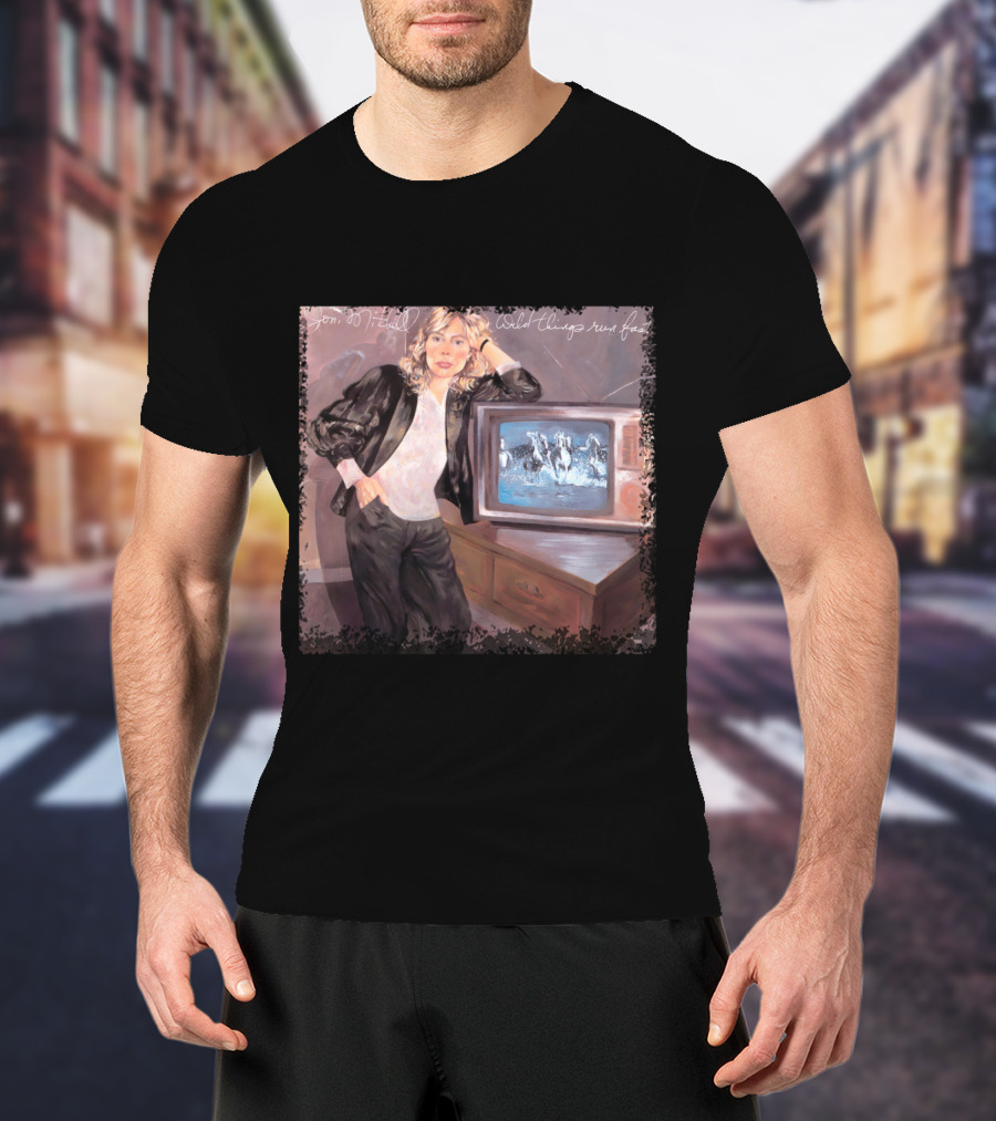 Joni Mitchell Wild Things Run Fast Album Cover T-Shirt