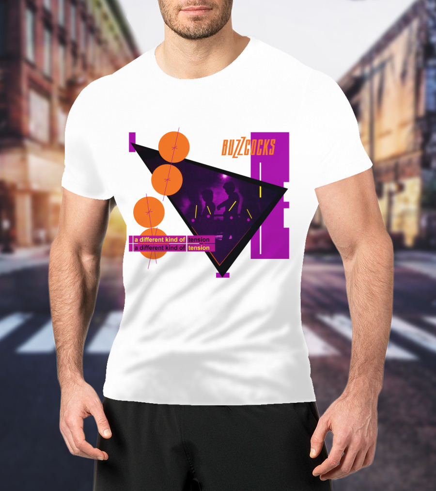 Buzzcocks A Different Kind Of Tension BZC 04 Purple Triangle T-Shirt