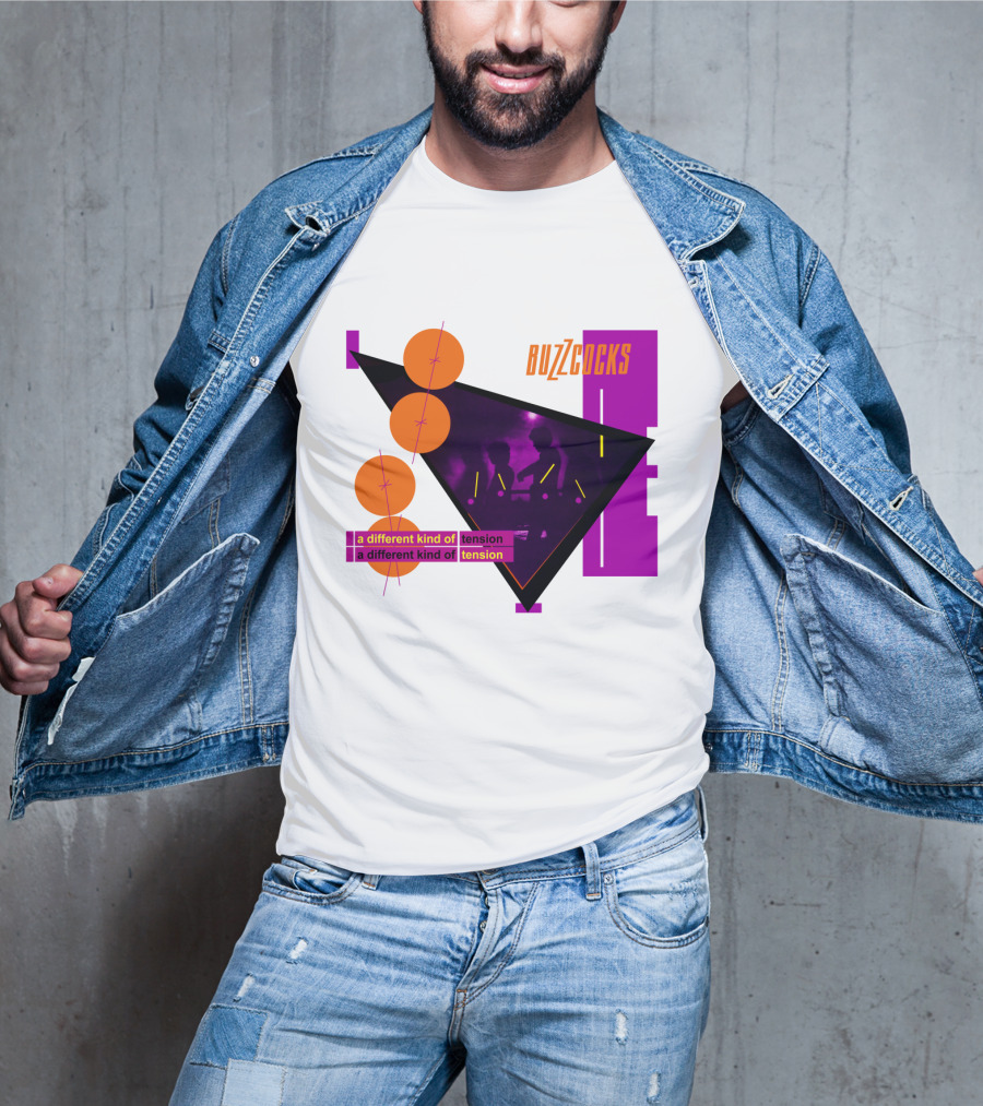 Buzzcocks A Different Kind Of Tension BZC 04 Purple Triangle T-Shirt