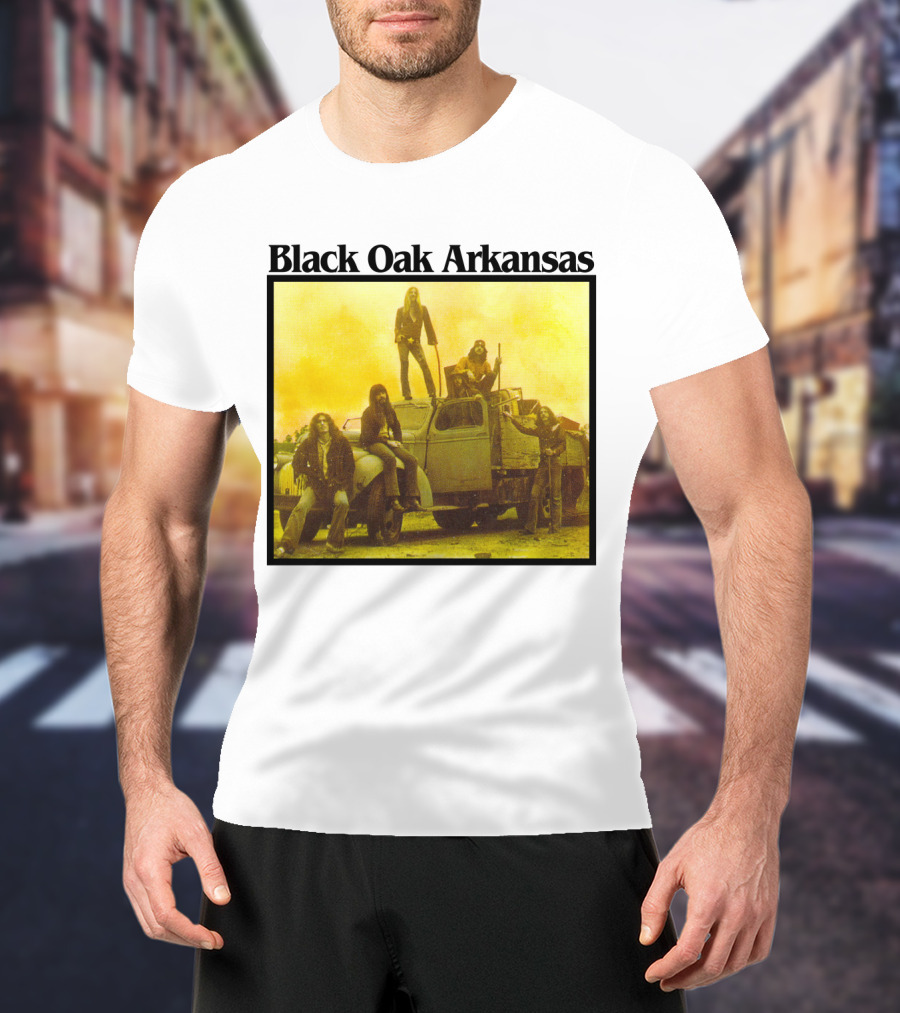 Black Oak Arkansas Band Vintage Yellow Truck Scene T-Shirt