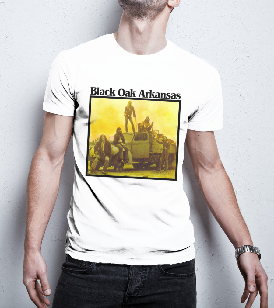 Black Oak Arkansas Band Vintage Yellow Truck Scene T-Shirt