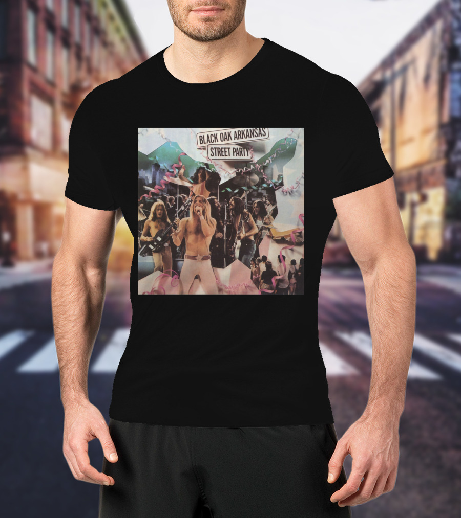Black Oak Arkansas Street Party Live Performance Collage T-Shirt