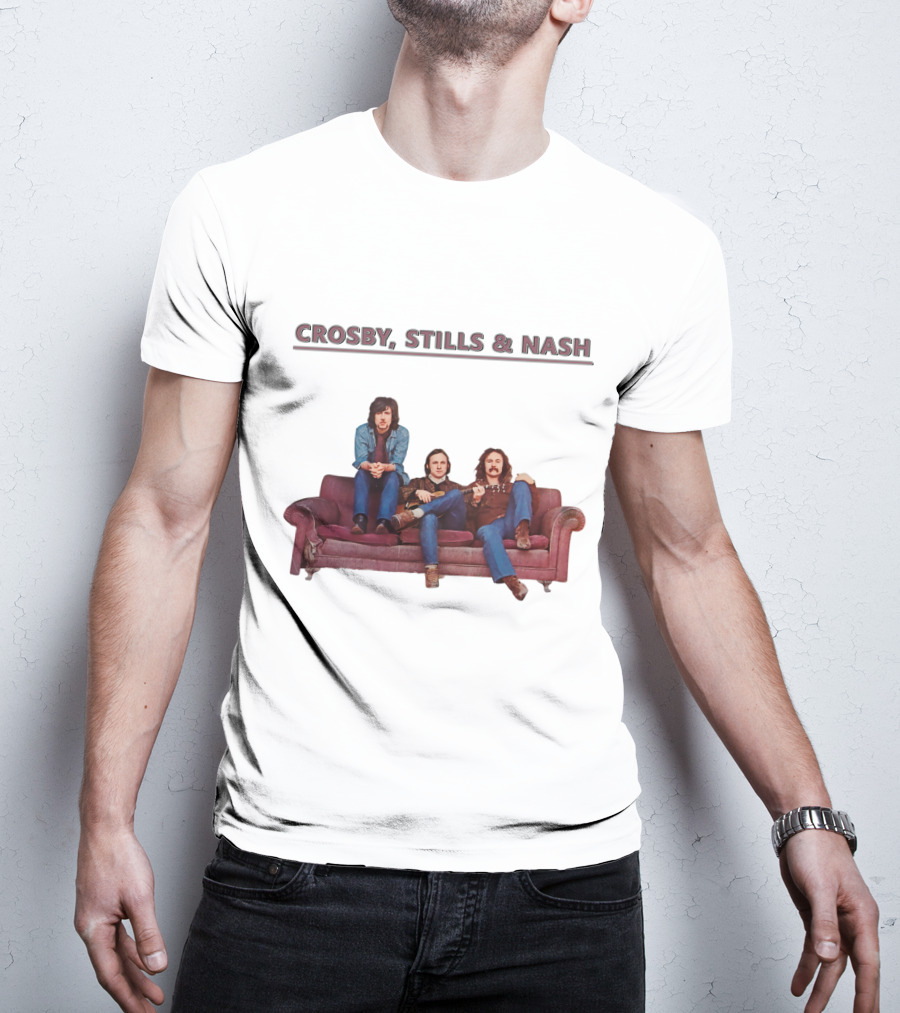 Crosby Stills & Nash On Vintage Couch T-Shirt