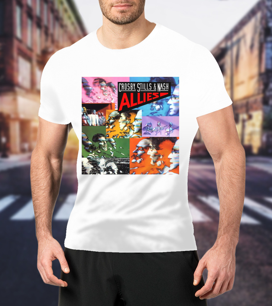 Crosby, Stills And Nash Allies Album Collage T-Shirt