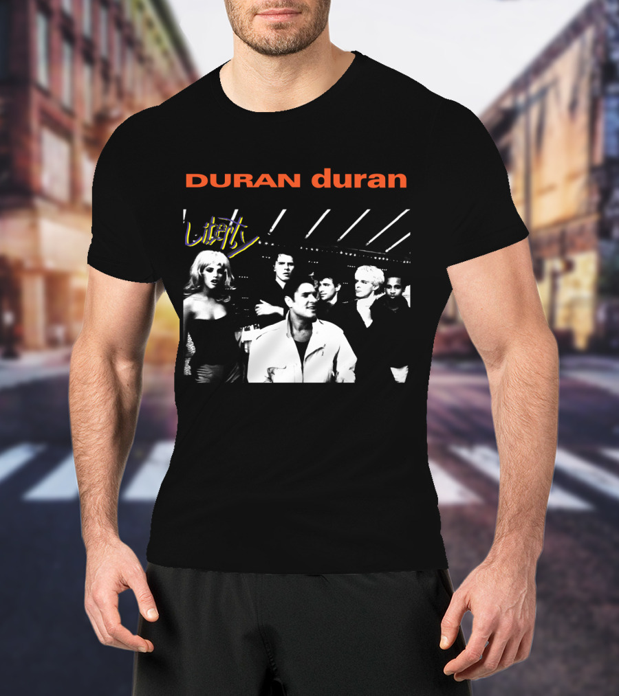 Duran Duran Liberty Album Cover Black And White Group T-Shirt