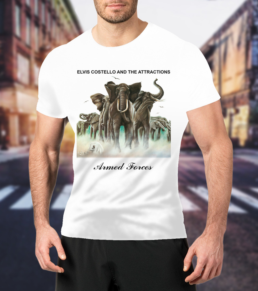 ELVIS COSTELLO AND THE ATTRACTIONS Armed Forces Elephants T-Shirt