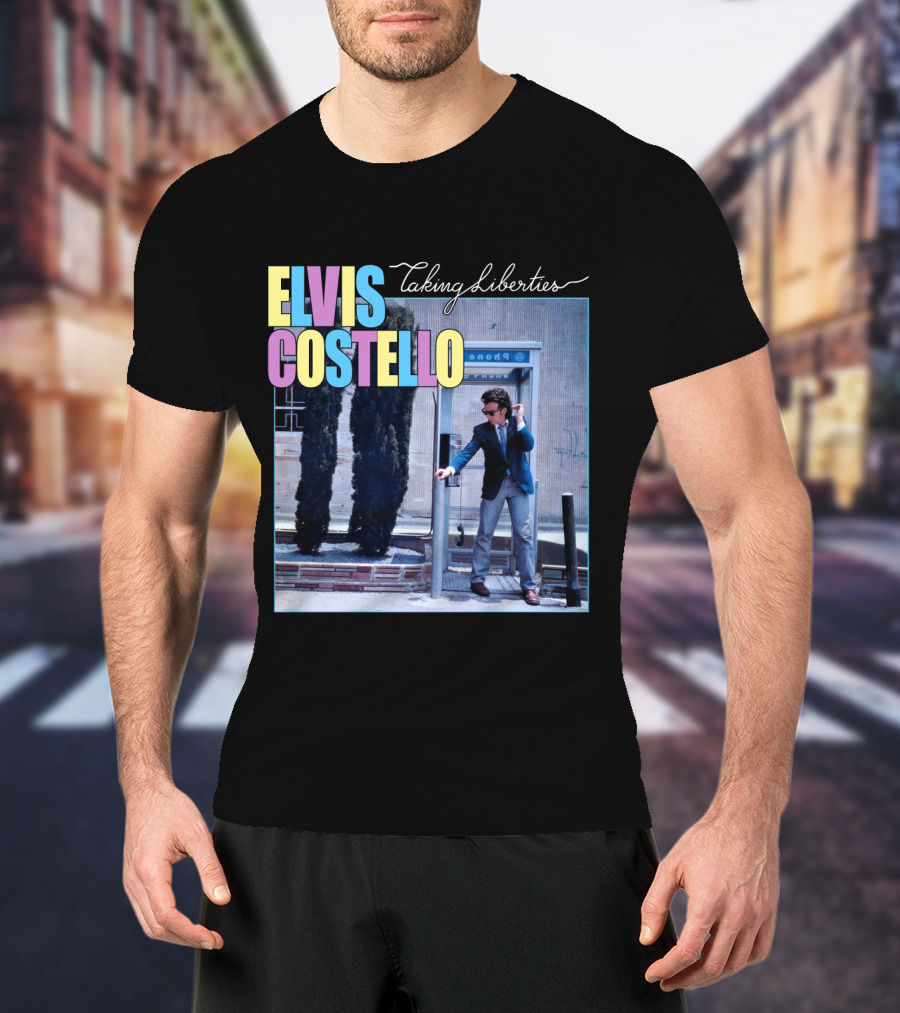 Elvis Costello Taking Liberties Vintage Phone Booth Scene T-Shirt