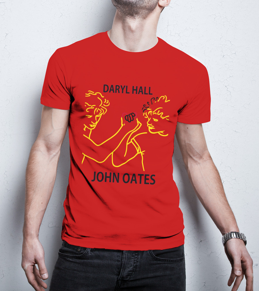Daryl Hall And John Oates Neon Outline Duo T-Shirt