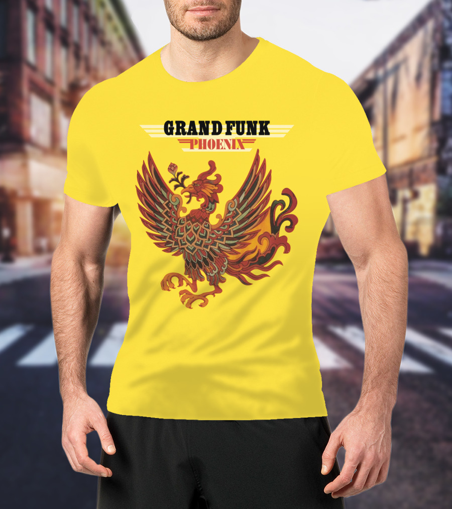 Grand Funk Railroad Phoenix Winged Firebird בשה T-Shirt