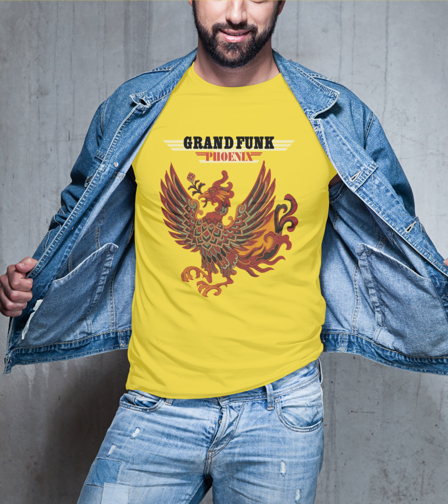 Grand Funk Railroad Phoenix Winged Firebird בשה T-Shirt