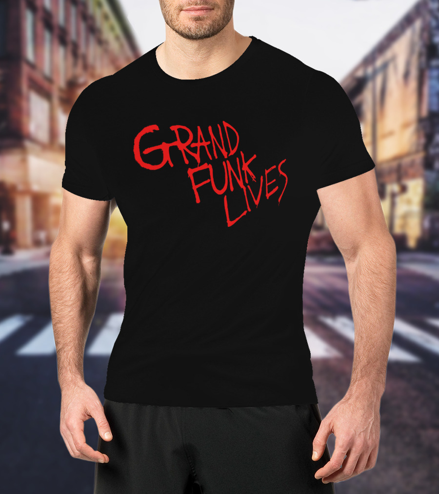 Grand Funk Lives GFR 11 Vintage Rock Band Typography T-Shirt