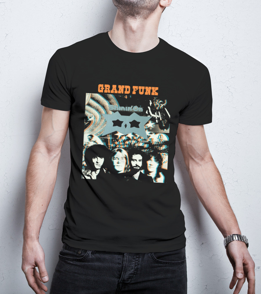 Grand Funk Railroad Shinin' On Album Cover Art With Band Members T-Shirt