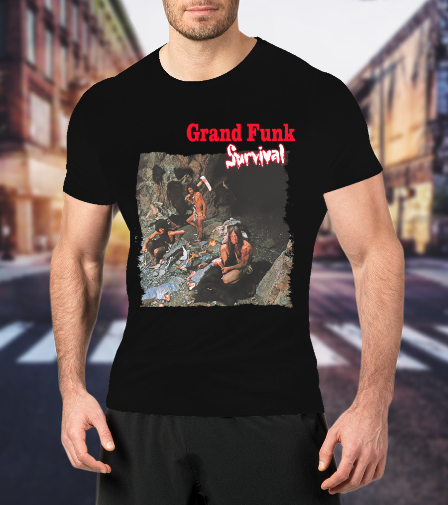 Grand Funk Survival Album Cover Cave Scene T-Shirt