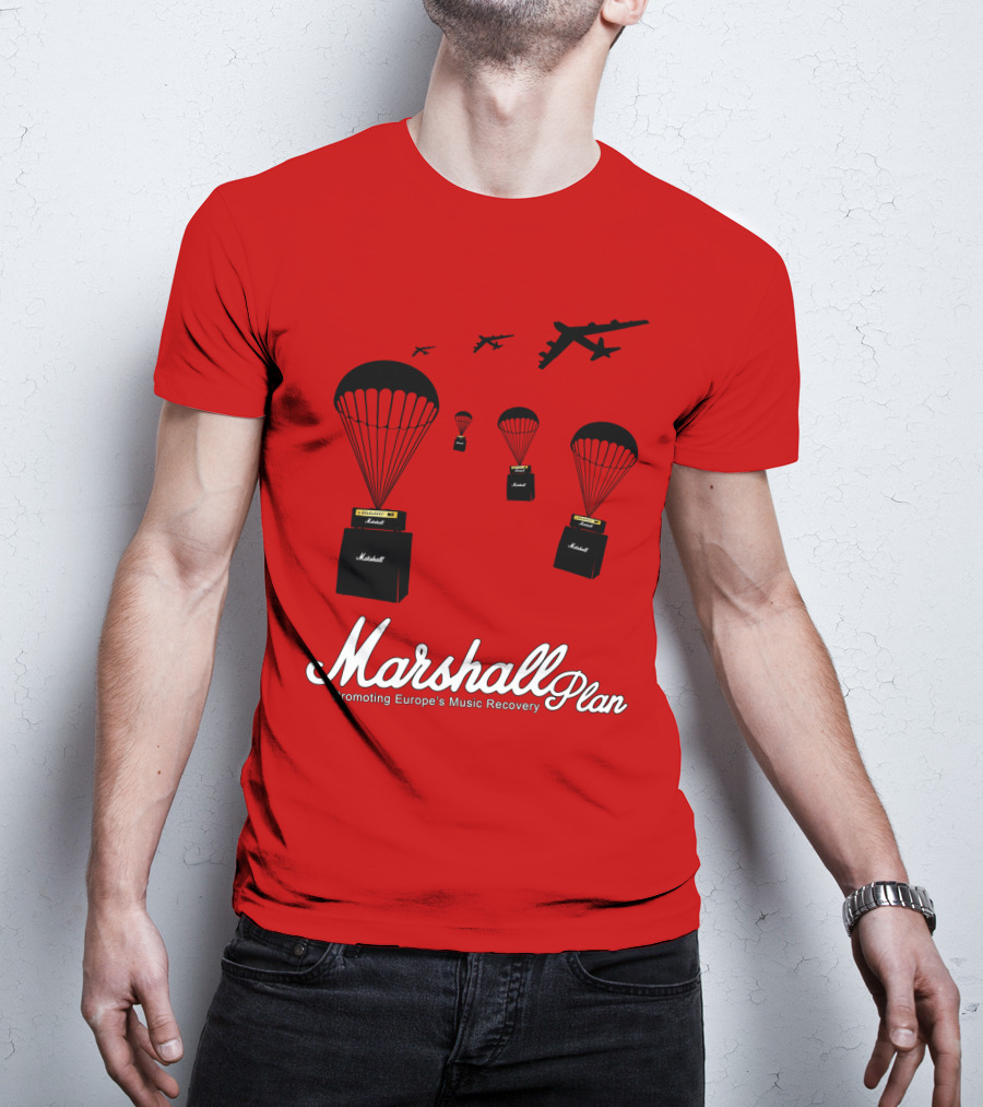 Marshall Plan Amplifiers Parachuted For Europe's Music Recovery T-Shirt