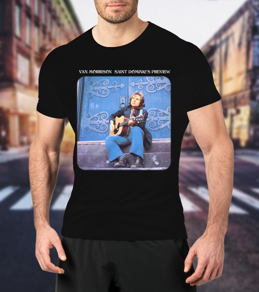 Van Morrison Saint Dominic's Preview Acoustic Session Blue Doorway Background T-Shirt