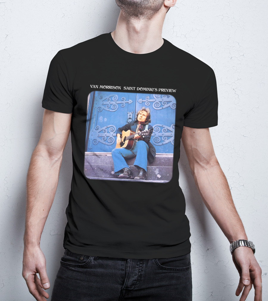 Van Morrison Saint Dominic's Preview Acoustic Session Blue Doorway Background T-Shirt