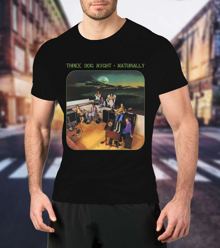 Three Dog Night Naturally Album Cover Retro Music Scene T-Shirt